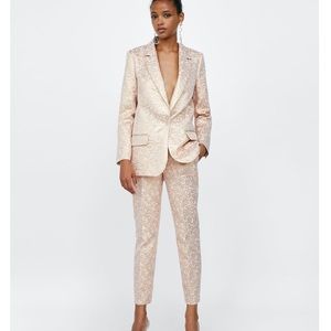 ZARA Metallic Jacquard Suit Set
